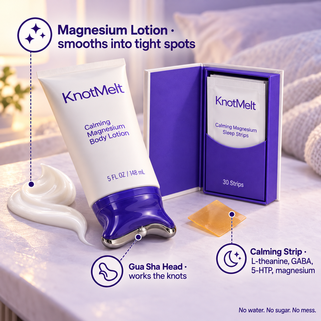 KnotMelt Magnesium Massage Lotion + Sleep Strips Kit image 3